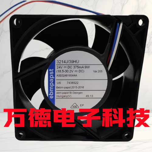德国ebmpapst 3214J/2H3F/39HU/2N/JM/JN/JH 24V设备散热风扇9CM - 图0