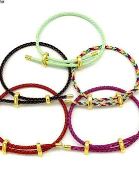 男童本命年红绳红色女穿珠黄金di