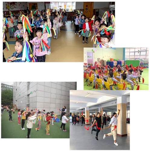 幼儿园轻器械操花棍广场舞舞蹈道具花棍运动会道具儿童响棍霸王鞭 - 图3