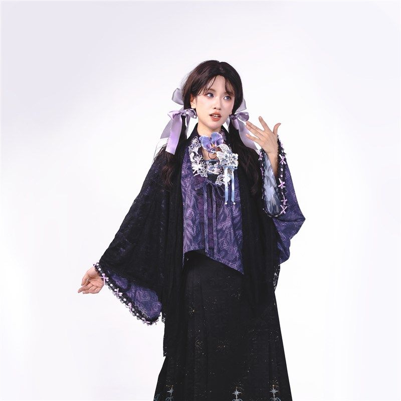 月渺境[灵愿泉]黑色马面裙套装女吊带汉洋折衷2025新款汉服新中式,淘宝优惠券,粉丝福利购,淘宝优惠卷