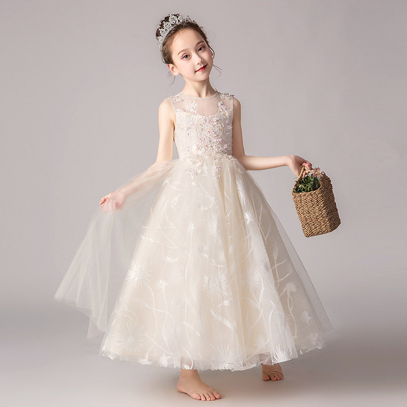 儿童礼服公主裙女童蓬纱洋气花童婚纱小女孩主持人钢琴演出服走秀,淘宝优惠券,粉丝福利购,淘宝优惠卷