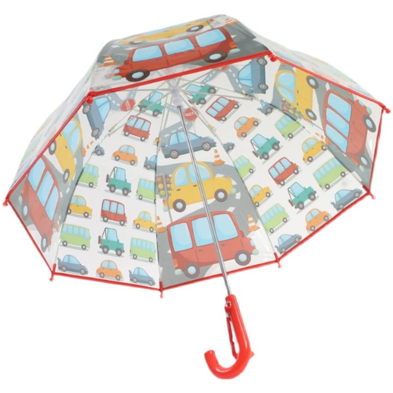 【新款】儿童卡通伞推拉无开关纤维架防夹手雨伞幼儿园汽车伞男童,淘宝优惠券,粉丝福利购,淘宝优惠卷