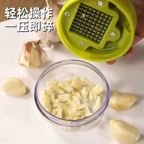 蒜末粉碎器手动切蒜片家用小型迷你压蒜器不锈钢多功能捣蒜泥神器 - 图2