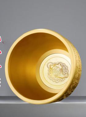 纯黄铜米缸百福缸招财聚财摆件大号存钱罐客厅办公室店铺装饰摆件