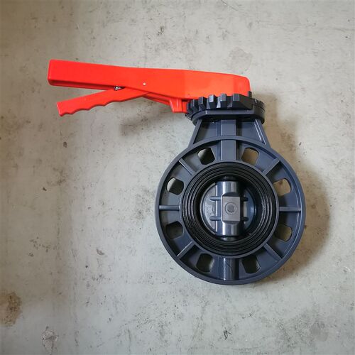 国标昊杉UPVC/PVC 耐酸碱塑料手柄对夹蝶阀 DN50mm/75 110/140 - 图1