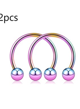 极速16G Surgical Steel Horseshoe & CapItive Bead Nose Hoop S