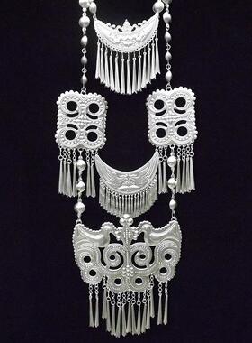 极速彝族民族胸牌银项链凉山仿风服装配饰女饰品新款W大胸前少数