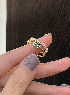 极速2020 Koreas New Retro Green Double-layer RSing Fashion