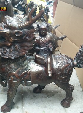 黄铜麒麟一对送子火麒麟瑞兽铜麒麟家用装饰摆饰大型铜雕定做