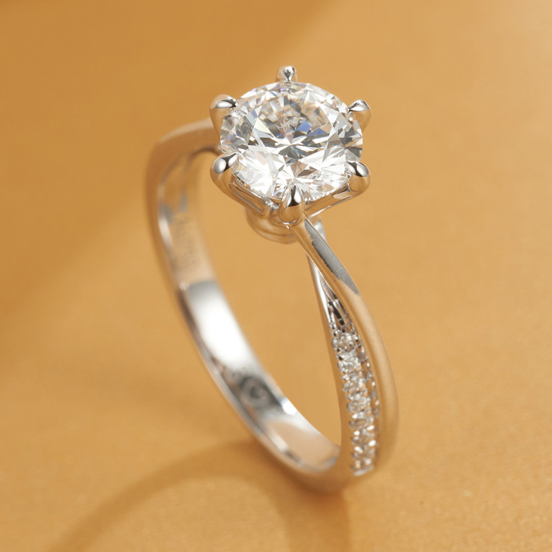 Zhou Fansheng twisted arm with six claws cultured diamond ring for women