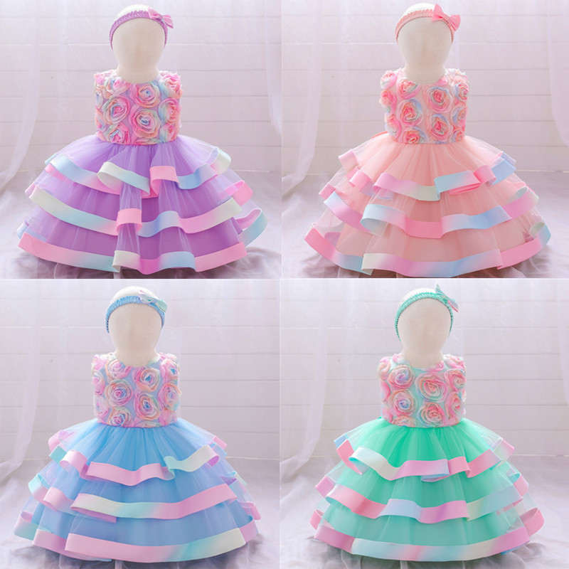 女童洋气宝宝周岁礼服蕾丝镂空婚纱洗礼服棉儿童公主走秀蓬蓬裙子,淘宝优惠券,粉丝福利购,淘宝优惠卷