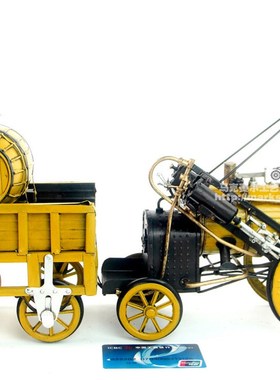 复古铁皮火车模型摆件 1829年旅行者号蒸汽机车-精细收藏版 礼物