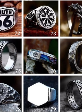 ROCK PUNK时尚单身个性复古潮牌欧美风戒指男士高级感十字架指环