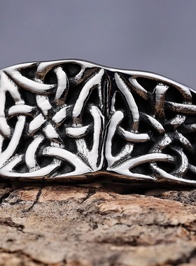 ROCK PUNK凯尔特结男女款花纹戒指时尚饰品潮流轻奢高级感食指环