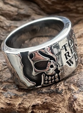 朋克高级感嘻哈做旧复古潮戒指男士夸张霸气不锈钢质感时尚首饰品