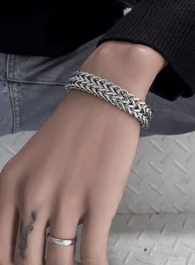 ROCK PUNK极简风日韩网红时尚手链男士不掉色高级感单身潮牌饰品