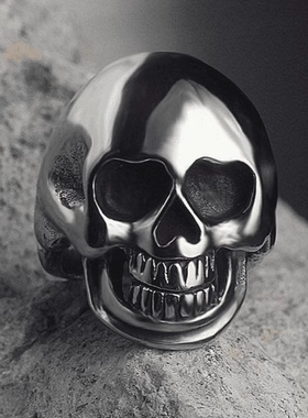 ROCK PUNK朋克欧美个性骷髅戒指高级感抛光型男不掉色单身食指环