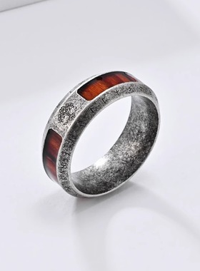 复古做旧维京文字戒指男士个性