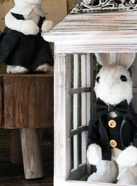 JK慕空间涤纶白色兔子儿童房家居饰品创意摆件新婚礼物送新人礼品