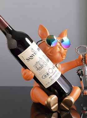 旺财红酒架装饰品客厅乔迁礼物轻奢客厅餐桌面餐柜酒托酒柜摆件