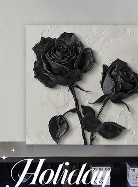 现代轻奢高级感复古黑白INS风装饰画客厅电视柜斗柜床头摆件画