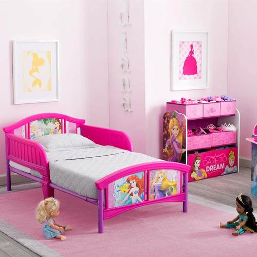 Delta迪士尼授权拼接床儿童床女孩公主床带护栏男孩汽车床小孩床 - 图0