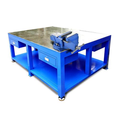 定制防震重型钳工工作台钢板模具钳工台带老虎钳维修台飞模实训桌 - 图3