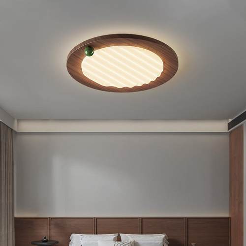 法式中古风卧室吸顶灯复古诧寂风薯片奶豆灯书房主卧全光谱护眼灯 - 图0