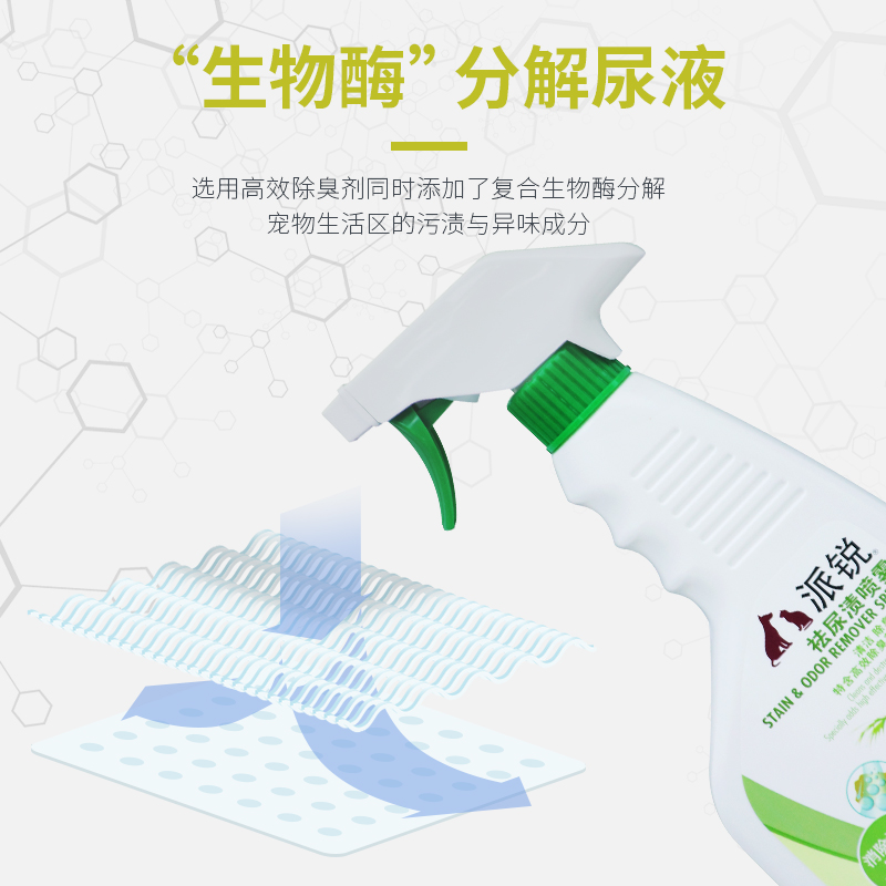 宠物除臭去味除臭剂幼犬泰迪金毛尿味喷剂狗狗用品派锐祛尿渍喷雾