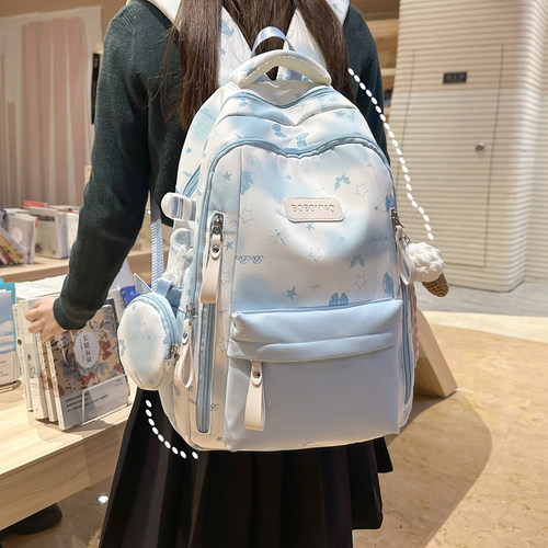 新款ins风高颜值初中生女大容量书包小学生三到五六年级儿童背包 - 图3