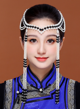 蒙古族头饰女士长款流苏