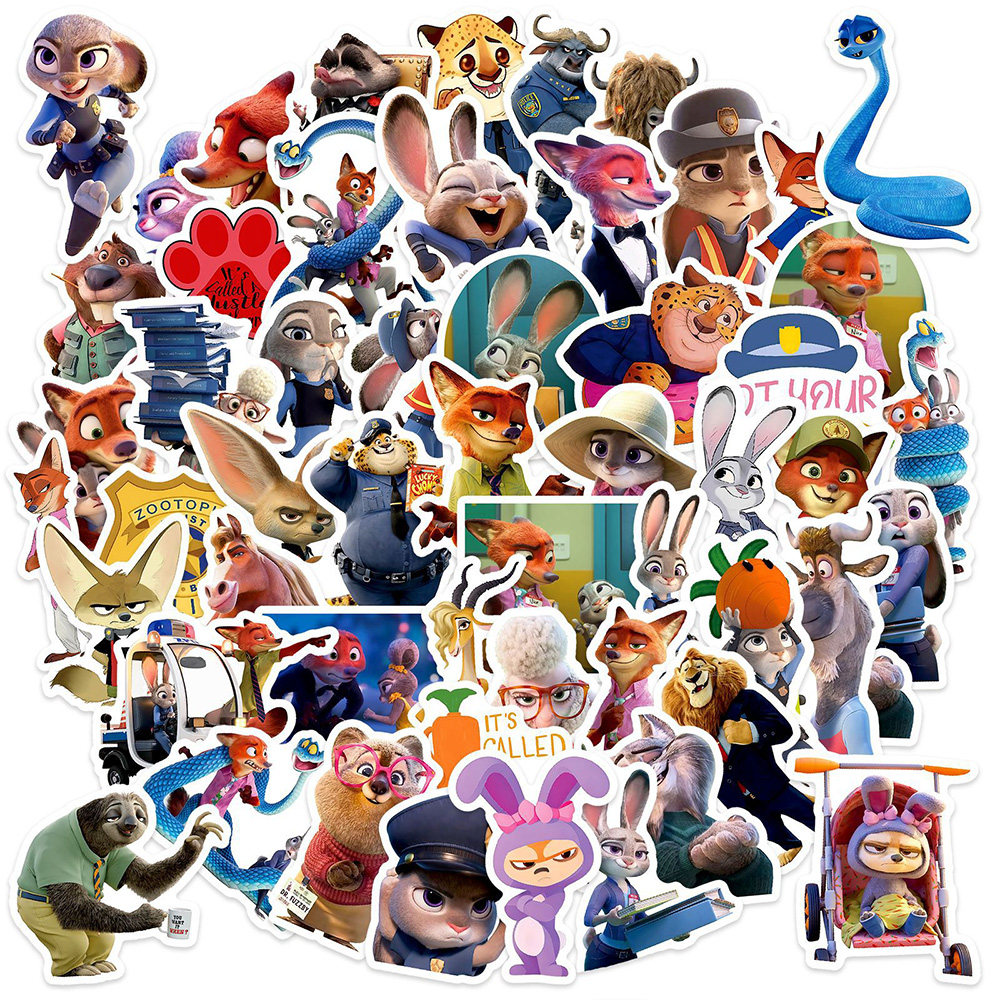 110张动画疯狂动物城2贴纸卡通可爱尼克朱迪精美周边贴画diy手账,淘宝优惠券,粉丝福利购,淘宝优惠卷