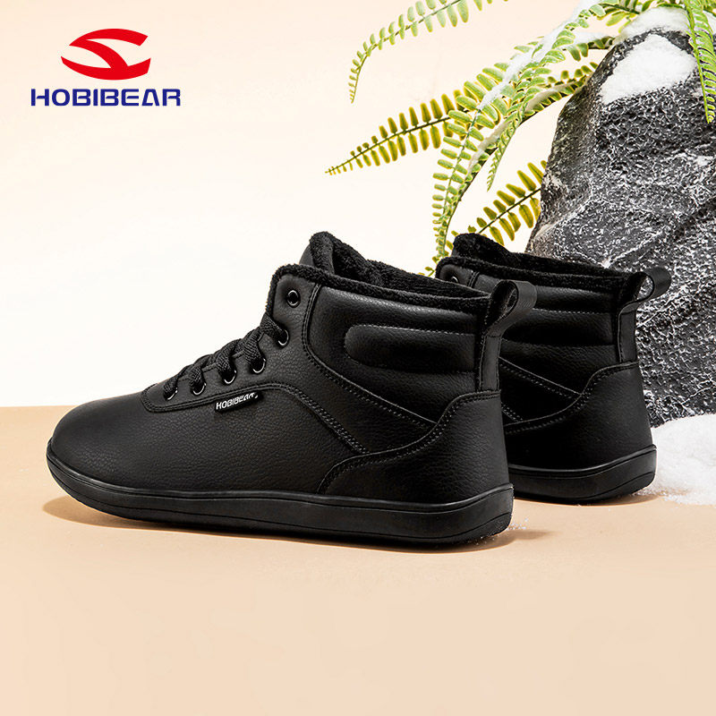 HOBIBEAR男鞋2025新款冬季4e宽楦中帮加绒棉鞋大码女士宽头赤足鞋,淘宝优惠券,粉丝福利购,淘宝优惠卷