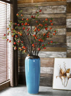 极速陶瓷c落地大花瓶轻奢蓝釉客厅摆件插花干花家居摆设玄关欧式