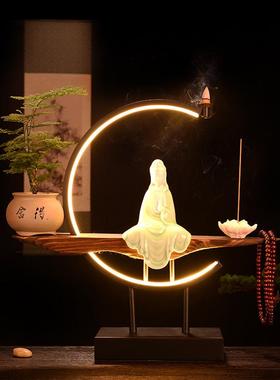 极速摆件禅意倒h流中式香炉创意客厅灯香薰家用新家居炉陶瓷桌面