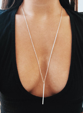 极速Fashion Simple Classic Stick Pendant Necklace LonYg Laye