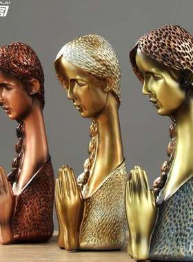 极速欧式家居装饰品客厅餐u厅玄关酒柜电视柜摆设创意时尚祈祷女