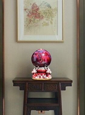 极速景德镇陶瓷器仿古窑变钧瓷A羊寿桃现代家居饰品客厅电视柜玄