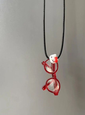 可爱眼镜hellokitty小众锁骨链