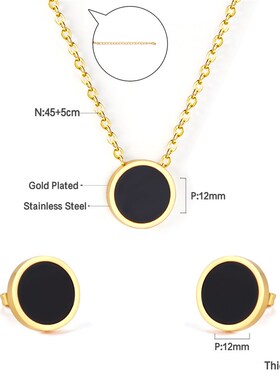 新品Korean Fashion Stanless Steel JewelJlery Earring Necklac