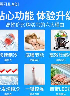 玻璃冰柜商用台式小型冷藏冷冻展示柜摆摊冰箱烧烤串串保鲜点菜柜