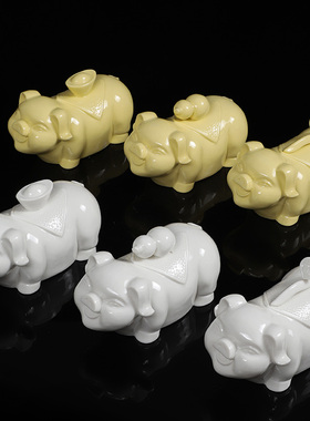 陶瓷12生肖猪摆件招财客厅办公室桌面小猪猪瓷器家居装饰品工艺品