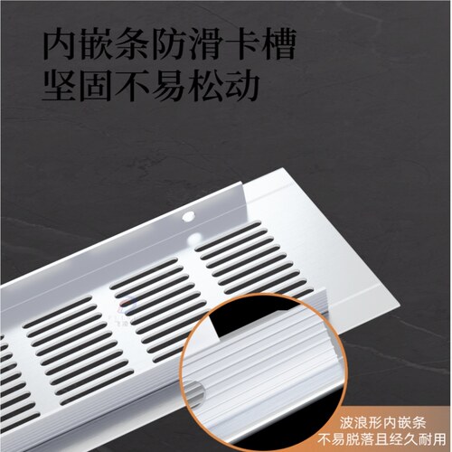 铝合金橱柜透气网燃气灶柜门通风散热网格栅鞋柜装饰透气排气孔盖 - 图1