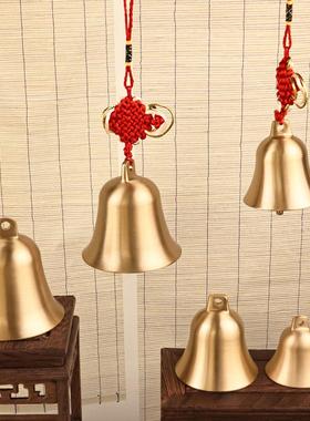 纯黄铜拉丝铃铛铜风铃宠物铃铛圣诞铃铛铜钟大号寺庙车载铃铛门口