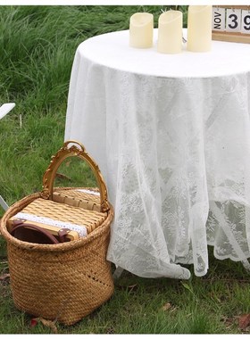 影楼婚纱照摄影道具烛台花欧式复古化妆镜外景画架拍摄摆件圆桌布