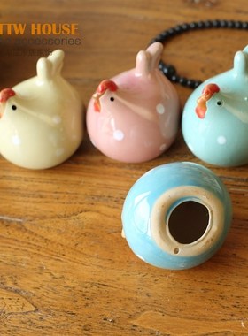 美式田园彩色点点鸡陶瓷摆件 家居隔板装饰品 橱柜摆件