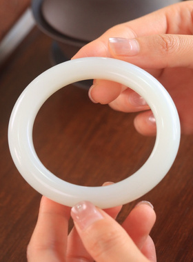 平安镯新疆和田玉羊脂白玉手镯