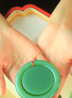 新疆和田玉碧玉粉青圆条镯芯套镯