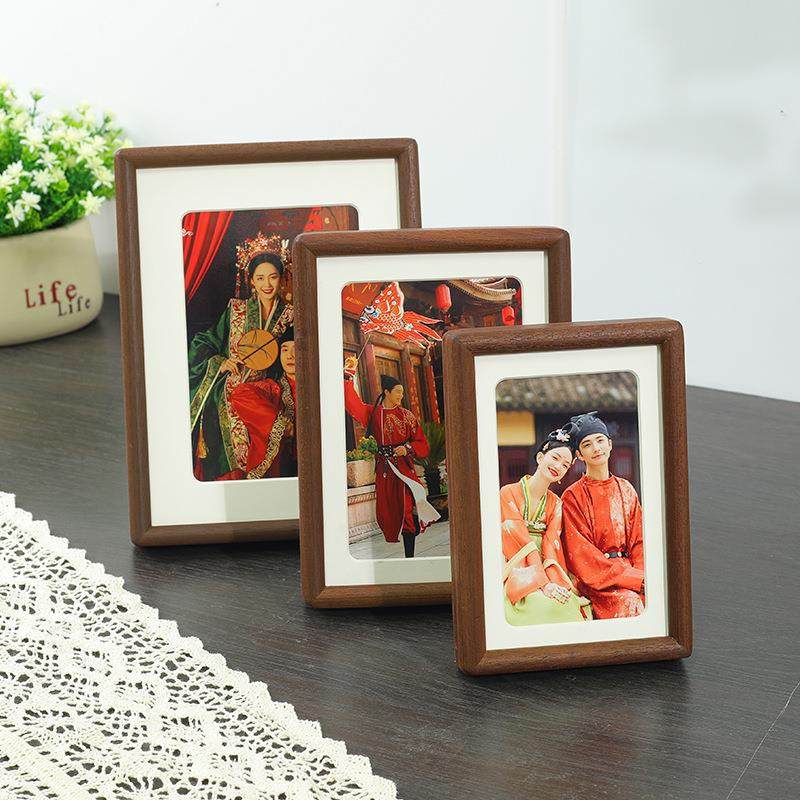 实木榫卯黑胡桃圆角相框摆台6 7 8 10寸情侣相框画框挂墙厂家,淘宝优惠券,粉丝福利购,淘宝优惠卷