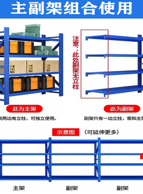 仓储货架置物架仓库轻型重型多层物架快递家用铁架子不锈钢
